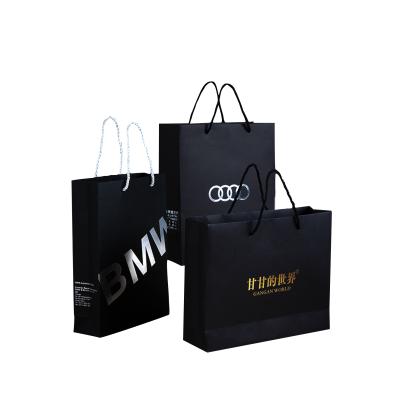 China Factory Manufacture Recyclable Rigid Stand Up Paper Bag Fabric Custom Printing Rope Shopping Paper Bag for sale