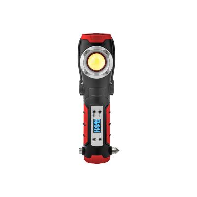 China Emergency hammer/air compressor/warning light/rechargeable electric compressor work light/12V power bank with 18W LED work light and warning light for sale