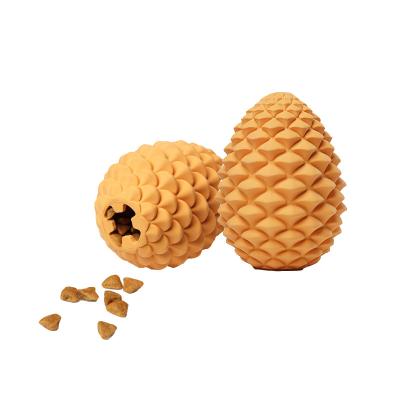 China Pinecone Style Dog Rubber Chewing Design Toy Durable Food Feeder Tooth Stocked Cleaning Toys for sale