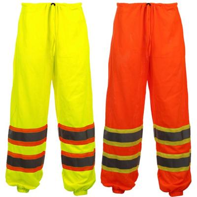 China Multiple Scenes Application Class E Two Tone Safety Mesh Pants Reflective Standard Pants Men Ice Silk Safety Pants for sale