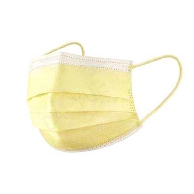 China High Effective Filteration > 95% Disposable Yellow Face Mask Solid Color Face Mask Disposable Yellow Color Mask Recycling for sale