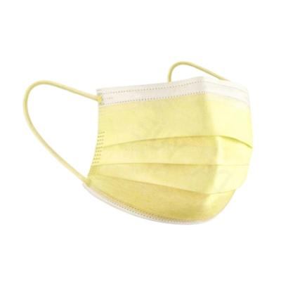 China High Effective Filteration > 95% Hot Selling Disposable Yellow Face Mask Solid Color Face Mask Disposable Yellow Color Mask Recycling for sale