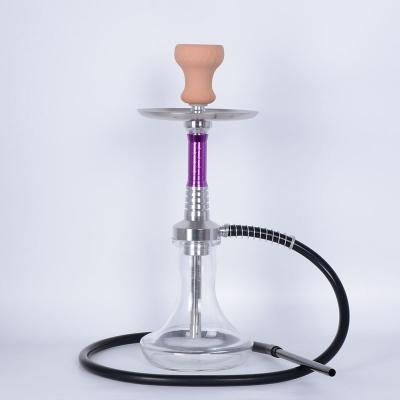 China Custom Multicolor Classic Logo Aluminum Alloy Hookah 45cm Hookah Accessories With Silicone Hose for sale