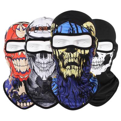 China 3D Anti-UV Digital Printing Breathable Cool Gothic Punk Balaclava Hood Mask Motorcycle Anti-UV Packing Mask Ghost Skulls Style for sale