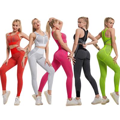 China Breathable Women's Gym Morning Running Professional Fashion Pink Quick-drying High-end Running Yoga Set for sale