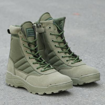 China Anti-Slippery Desert Boots For Men Zipper Army Side Boots For Men Military Boots For Men Combat Olive Green for sale