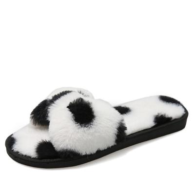 China Women's Plush Slippers Furry Women's Plush Feather Slippers Fashion Trend Indoor Women's Fuzzy Slippers for sale