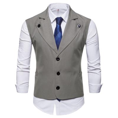 China Classic Anti-wrinkle Fashion Vest For Formal Suit Men's Slim Casual Dress Wedding Vest Waistcoat for sale