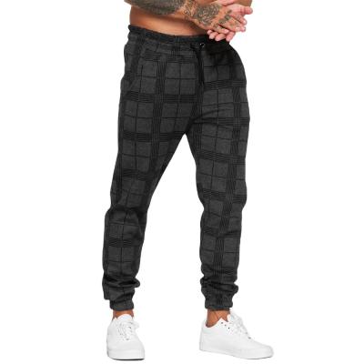 China 2022 New Arrival Fashion Sport Cargo Men Anti-Wrinkle Running Casual Plaid Pants Gym Wear Track Jogger Pants for sale