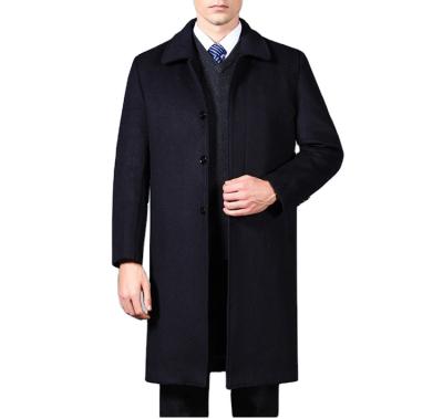 China long trench mens winter Anti-wrinkle coat turn-down wool collar custom logo men plus size coats for sale