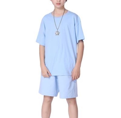 China Summer High Quality Boy's Sweatshirt Sleeves Shorts Solid Color Child Anti-Shrink Custom Clothing Breathable 100% Cotton T-shirts for sale