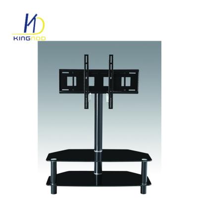 China Tv Rack Two Tiers Tempered Glass , Middle Height TV-Rack With Sliding Rails for sale