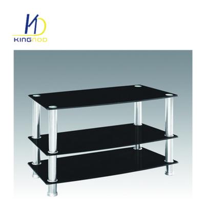 China 2015 Contemporary Table Glass TV Best Prices Tempered Glass Stainless Steel Cheap Modern Tv Leg Stand for sale