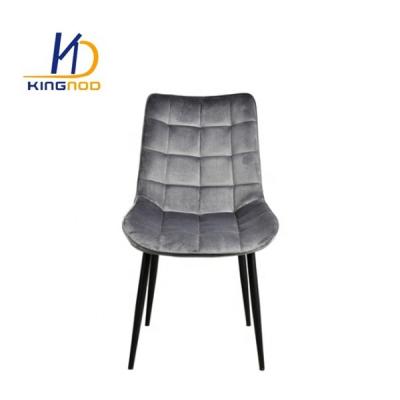 China Multicolor Modern Fabric Upholstered Style Metal Legs Seat Upholstered Dining Chair for sale