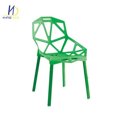 China Contemporary Colored Optional Metal Legs Chair Modern Design Stackable Plastic Chair for sale