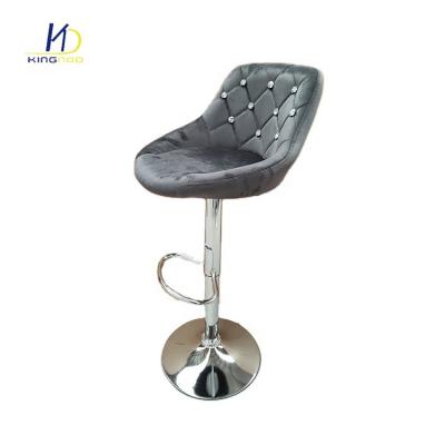 China Modern Luxury Bar Room Furniture Modern Velvet Leisure Seat Metal Legs Comfortable Bar Chair for sale