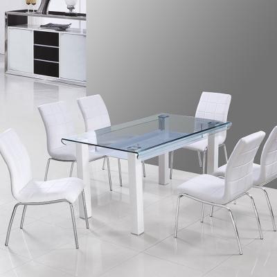 China Modern Design Durable Furniture Tempered Table For Sale Glass Stainless Steel Bar Table for sale