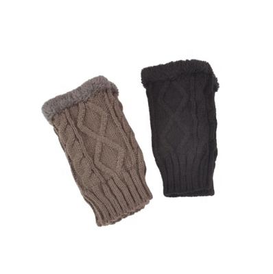 China Women's Breathable Gloves Winter Ladies Warm Knitted Fingerless Opera Fingerless/Wrist/Short Wool Knit Gloves With Fleece Lining for sale