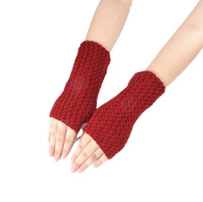 China New 2021 Breathable Hole Inch Gloves Women Mittens Breathable Cable Knit Arm Warmers Fingerless Gloves for sale