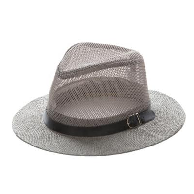 China Hot Character Mesh Safari Hat Wholesale Breathable Panama Straw Hat With Flat Brim Summer Sale Character for sale