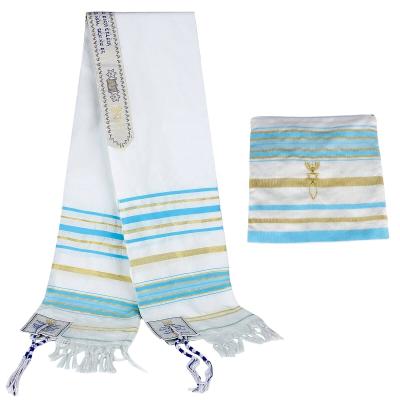 China Jewish Christian Tallits Prayer Shawl New Engagment Messiah Prayer Tallit Thumb Eco-Friendly Scarf 72x22 With Bag for sale