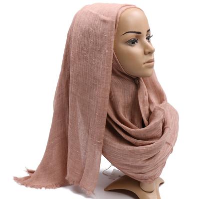 China Large Lightweight Eco-Friendly Gauze Shawl Wrap Outdoor Long Canvas Beach Women Summer Travel Scarves for sale