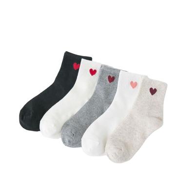 China 5 QUICK DRY Pairs QUICK DRY Women's Socks Cute Comfortable Funny Embroidery Patterned Fun Socks Novelty Heart Socks For Women Gifts for sale