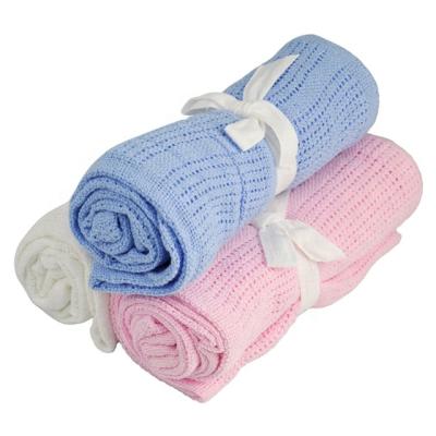 China Fashion Anti Static Anti Static Baby Cellular Blanket For Pram Soft Pure Cotton 70x90CM Cheap Wholesale UK Market for sale