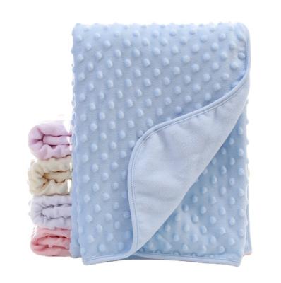 China Minky Dot Baby Blanket Double Layer Crib Throw Super Reversible Anti-pilling Anti-pilling Plush Newborn Security Blanket for sale