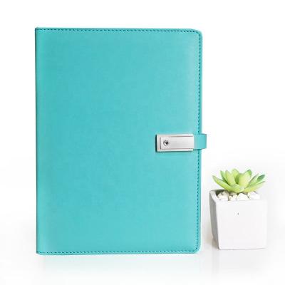 China 2021 Charging Phone Gift Notebook Promotional Diary With 8000mah Power Bank 8GB USB Flash Drive A5 Powerbank PU Leather Notebook for sale