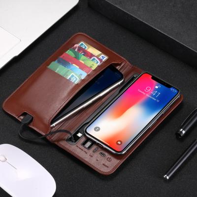 China With USB RFID Security Multi-Function Card Charger Power Bank Luxury Popular Leather Wireless Fast Wallet For Women for sale