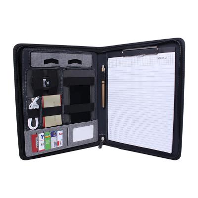 China PU Leather Portfolio File Folder A4 Company Power Bank Folder Annual Folder with Power Bank Folder Multifunctional Mobile Manager for Meeting and Gift Use for sale