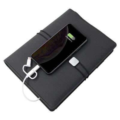 China 100% Eco-friendly 2021 New Product Power Bank Notebooks With VCR And Card Pen Holder for sale