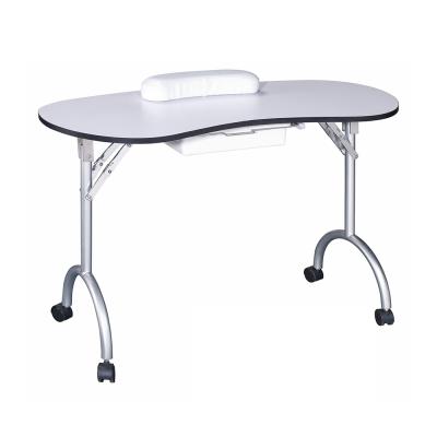 China DTY Traditional White Foldable Manicure Table Portable Station Nail Salon and Pedicure Furniture for sale