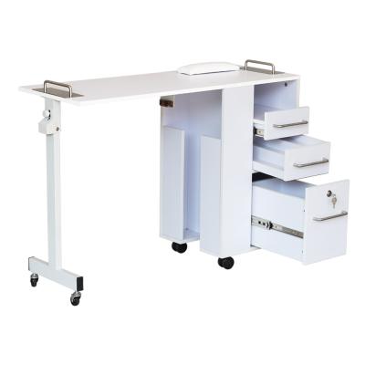 China DTY Black And White Contemporary Modern Folding Portable Pedicure Nail Table Folding Wooden Station for sale