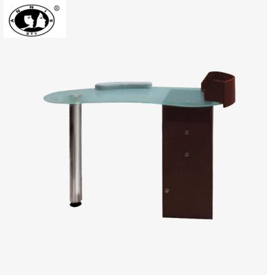 China DTY Traditional Vintage Glass Top Manicure Pedicure Table Salon Furniture Cheap Nail Salon for sale