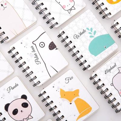 China Mini Convenient Creative Notebook Pocket Cartoon Cute Spiral Animal Notepad Printing 7 Day Binding 80g Spiral Offset Paper 80g for sale