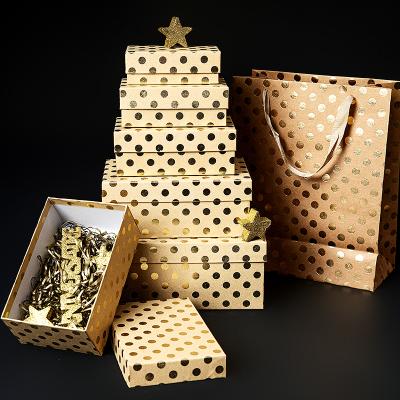 China Recycled Materials Best Custom Price Recycled Kraft Paper Standard Corrugated Craft Gift Box Brown With Gold Foil for sale