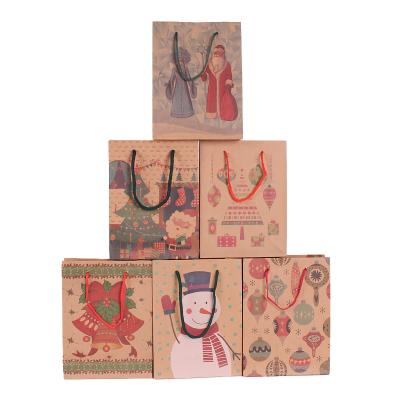 China New Recycled Materials Christmas Gift Bag Gift Bag Shopping Kraft Paper Bag Wholesale for sale