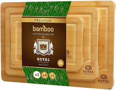 China Eco-friendly bamboo cutting board set with Juice Groove (3 pieces) - wooden cutting boards for the kitchen, wooden cutting board set, Choppin kitchen for sale