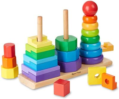 China 100% Handmade Wooden Children's Colorful Stacked Toys for sale