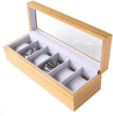 China Europe Solid Wood Watch Box Organizer With Glass Display Top By Case Elegance for sale