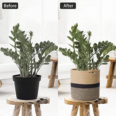 China Sturdy Plant Basket Modern Europe Jute Rope Woven Basket For 10