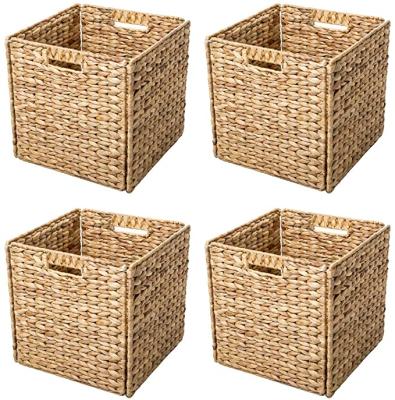 China Hyacinth Storage Baskets Africa (set 4) foldable with wire frame for sale