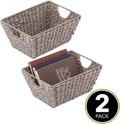 China Africa set of 2 wicker storage baskets with handles storage baskets for bedroom, living room, bathroom for sale