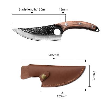 China Viable Serbian Flavor Cuchillo Viking Forged Meat Cooking Knife Husk Fishing Carbon Butcher Cleaver Viking Knife for sale