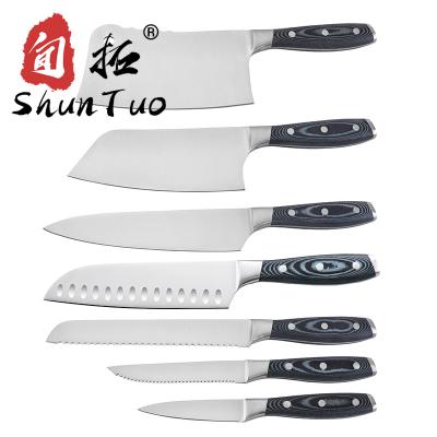 China Viable Chef Bread Handle Color SHUNTUO 5pcs Japanese Steak Chef Knife Set Damascus Stainless Steel for sale