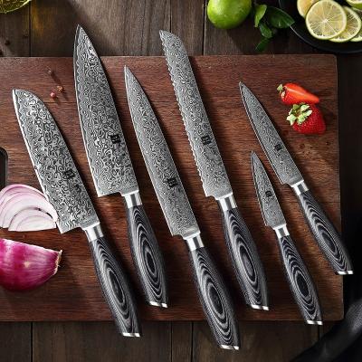 China Viable Custom Kitchen Japanese Fleischmesser 6 Multifunction Cooking Steel Damascus Chef Knife Set Fish Carving Tuna Knives Fleischmesser 6 Pcs for sale