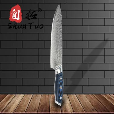 China Dropshipping stocked 8 inch kitchen knife damascus steel chef knife best damascus knives for sale