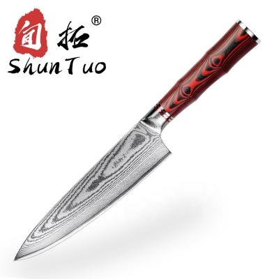 China SHUNTUO SUSTAINABLE 8 Inch Japan Damascus VG-10 Steel 67 Layers Damascus Stainless Steel Kitchen Knife Chefs for sale